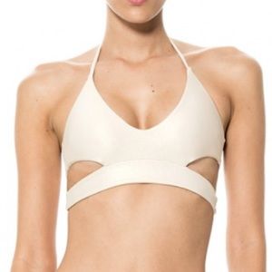 MALAI tan/gold sparky Halter bikini top